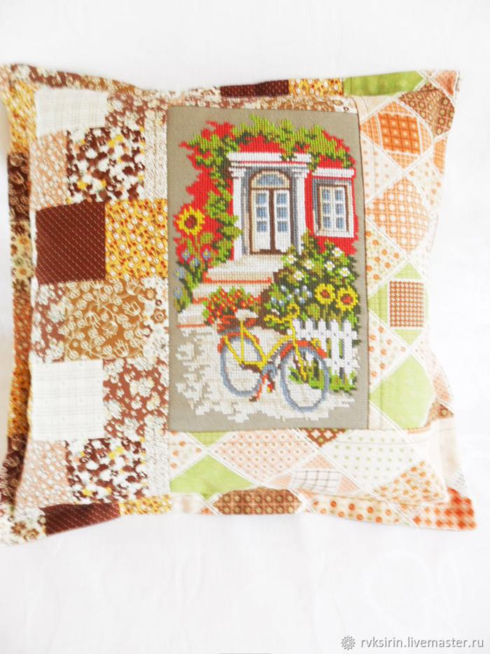 Текстиль, ковры ручной работы. Ярмарка Мастеров - ручная работа. Купить Наволочка декоративная Летние каникулы 2 с ручной вышивкой крестом. Handmade.