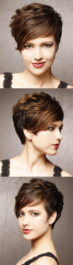 Short Wavy Hairstyle with Side Bangs