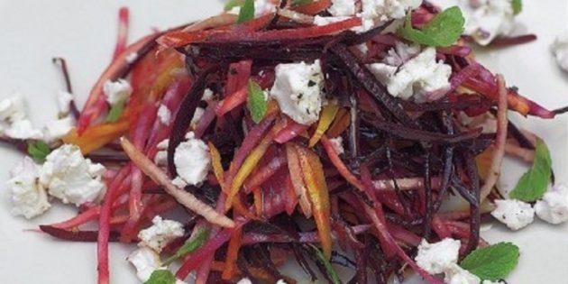 Салат из свежей свёклы с грушей и фетой от Джейми Оливера