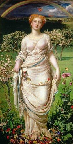 Gentle Spring, Oil On Canvas by Anthony Frederick Augustus Sandys (1829-1904, United Kingdom)