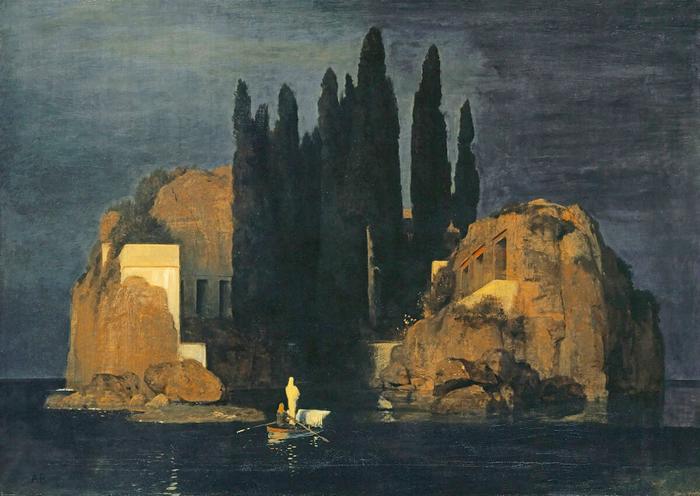 "Остров мёртвых". Первая версия.1880г. Картина хранится в художественном музее Базеля