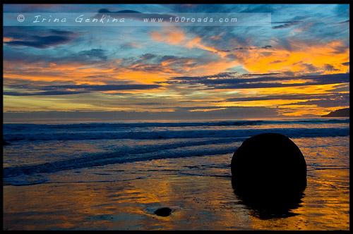 Валуны Моераки, Moeraki Boulders, пляж Коекохе, Koekohe Beach, район Отаго, Otago, Южный остров, South Island, Новая Зеландия, New Zealand