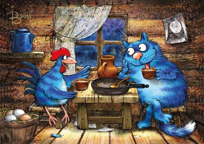 Синие мурлыки от российской художницы
