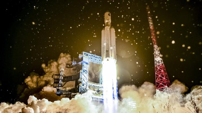 Старт «Ангары-А5» с космодрома «Плесецк»