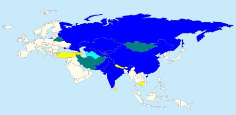 Карта стран шос