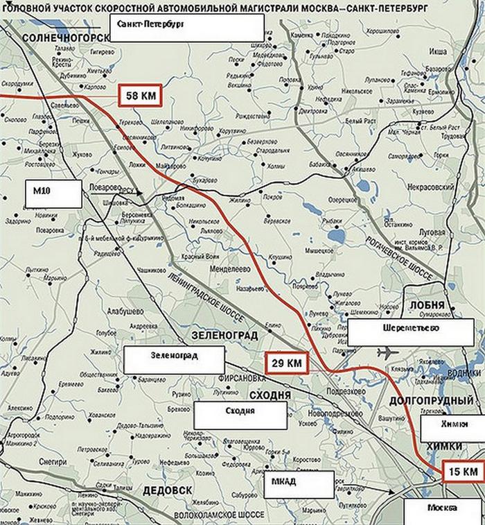 Съезды с трассы м11 схема в ленинградской области