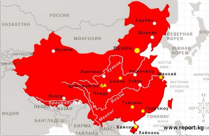 Карта китая границы с другими государствами