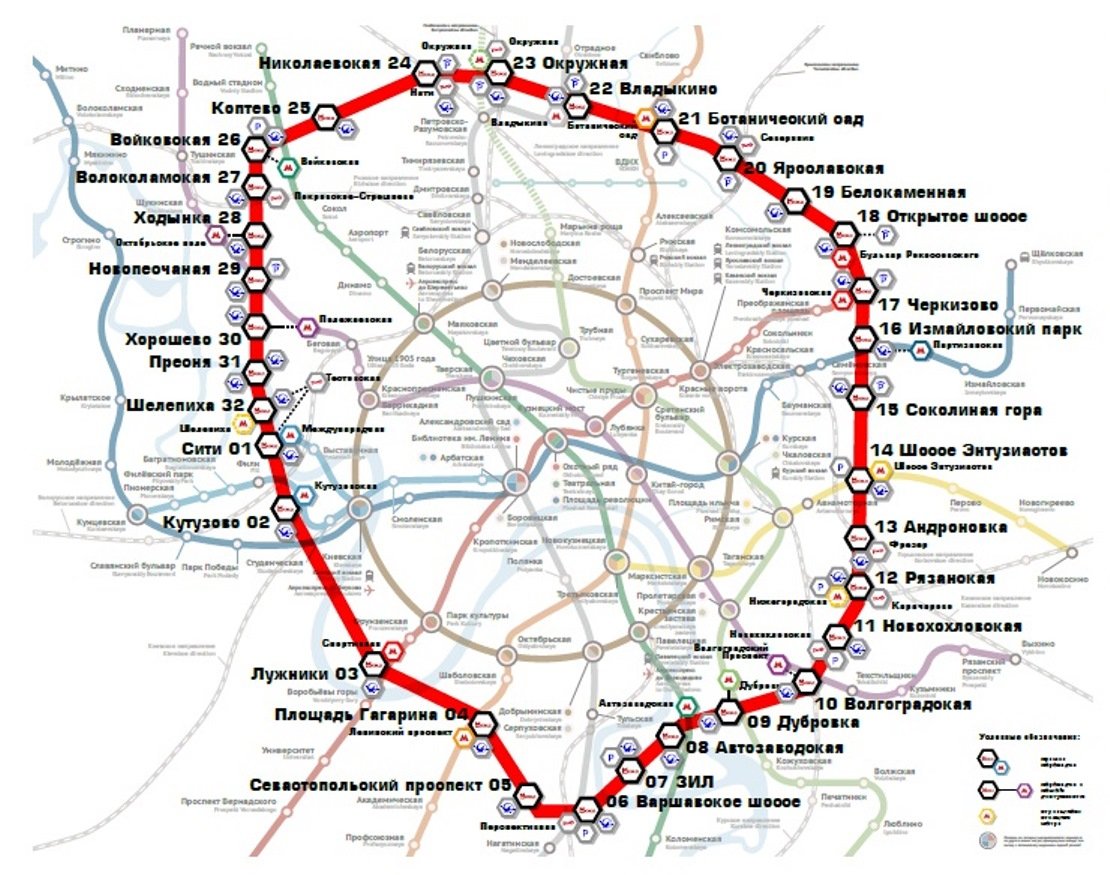 схема метро 2 кольца